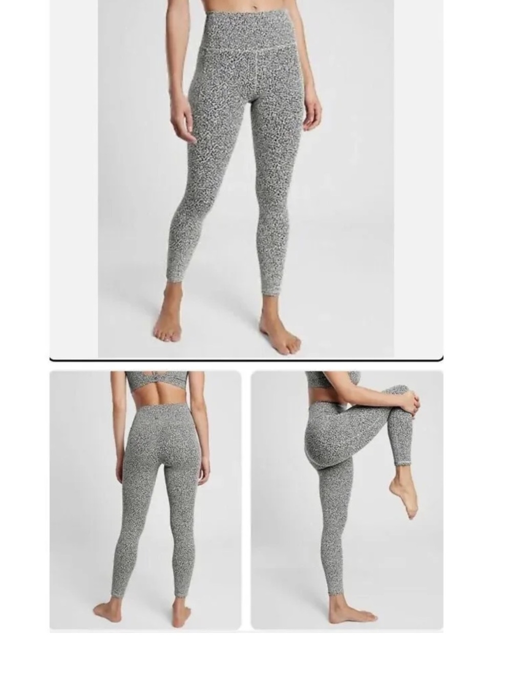 Athleta Salutation Stash Pocket II Tight-Black/White Textured crop